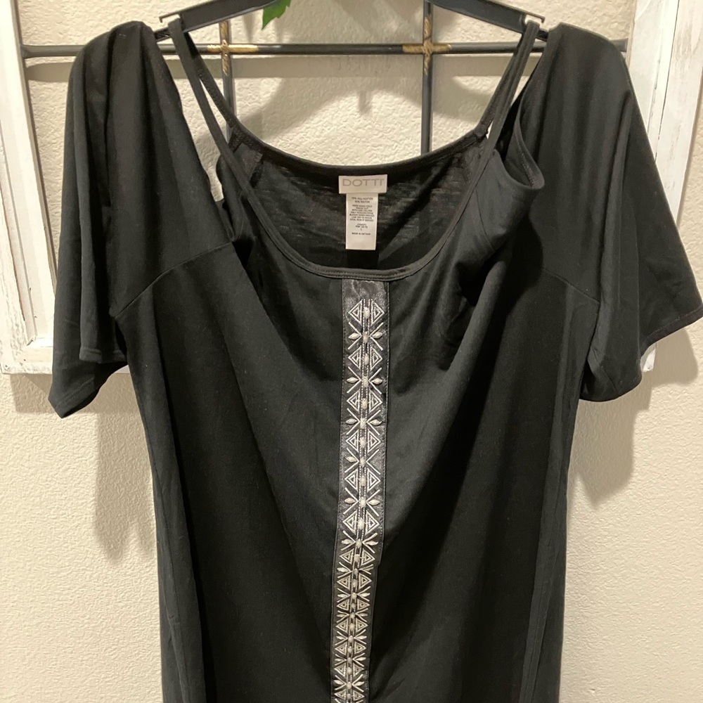 Dotti black beach cover up cold shoulder